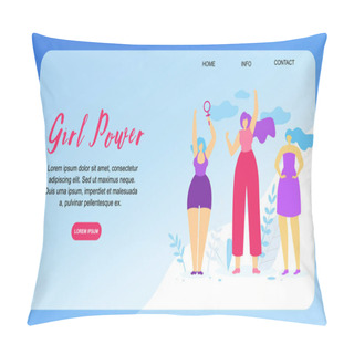 Personality  Girl Power Horizontal Banner With Copy Space. Pillow Covers