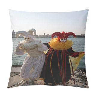 Personality  Portrait, Carnival In Venice, Person Wearing Mask Venice, Veneto, Italy Pillow Covers
