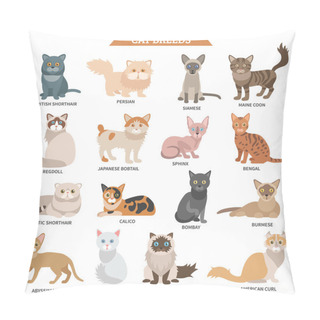 Personality  Cat Breed Set Pillow Covers