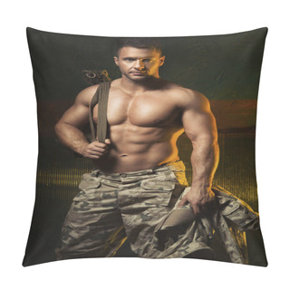 Personality  Muscular Man Come Back From Army Pillow Covers