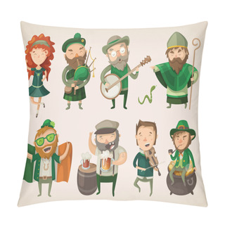 Personality  Set Of Irish Characters. Pillow Covers