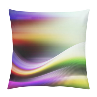 Personality  Dynamic Color Lines Over Luminous Background. Abstract Illustration Pillow Covers