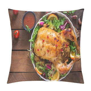 Personality  Baked Chicken Stuffed With Rice For Christmas Dinner Pillow Covers
