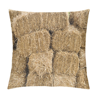 Personality  Hay Bales Stacked And Drying Pillow Covers