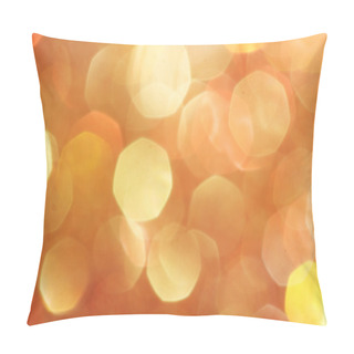 Personality  Gold, Silver, Red, White, Orange Abstract Bokeh Lights, Defocused Background Christmas Background Pillow Covers