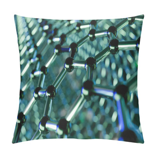 Personality  Graphene Molecular Nano Technology Structure On A Green Backgrou Pillow Covers