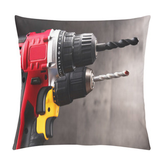 Personality  Two Cordless Drills With Drill Bits Working Also As Screw Guns. Pillow Covers