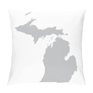 Personality  Grey Map Of Michigan Pillow Covers