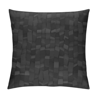 Personality  Minimal Black 3d Cubes Geometric Background. Modern Abstract Illustration, 3d Rendering. Raster. Pillow Covers