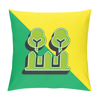 Personality  Backyard Green And Yellow Modern 3d Vector Icon Logo Pillow Covers