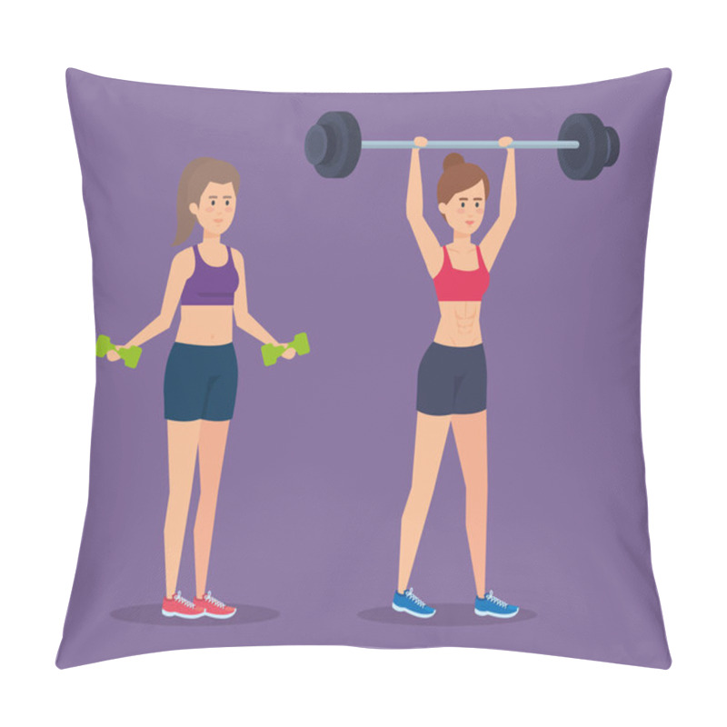 Personality  Fitness Girls With Sportswear Design  Pillow Covers