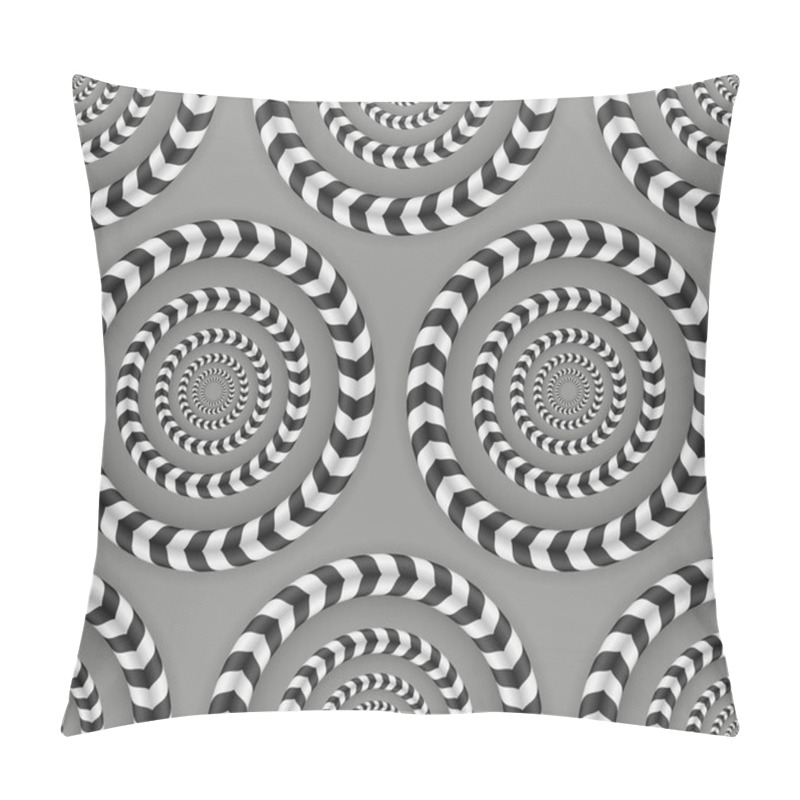 Personality  Rotating Circles, Optical Illusion, Vector Seamless Pattern. pillow covers