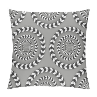 Personality  Rotating Circles, Optical Illusion, Vector Seamless Pattern. Pillow Covers