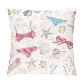 Personality  Cute Summer Abstract Pattern. Seamless Pattern With Swimsuits Pillow Covers