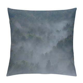 Personality  Aerial View Rain Forest And Morning Fog, Pang Puai, Mae Moh, Lampang, Thailand. Pillow Covers