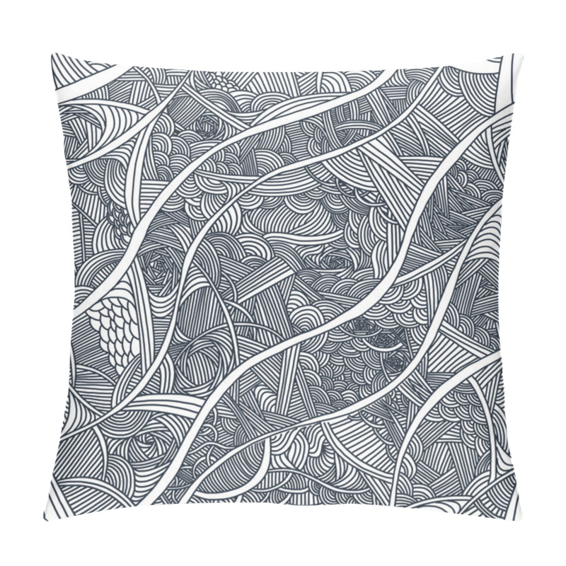 Personality  Seamless pattern with hand-drawn waves. pillow covers