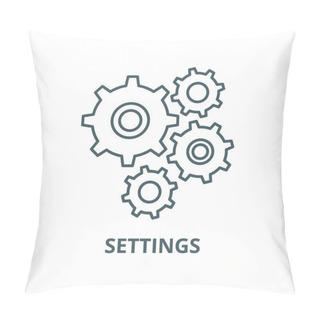 Personality  Settings Vector Line Icon, Linear Concept, Outline Sign, Symbol Pillow Covers