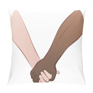 Personality  Interracial Love Couple Holding Hands Pillow Covers