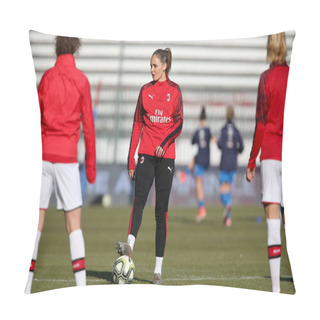Personality  Italian Soccer Serie A Women Championship AC Milan Vs Empoli Ladies Pillow Covers