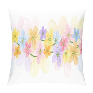 Personality  Horizontal Seamless Background With Colorful Flowers. Vector EPS-10. Pillow Covers