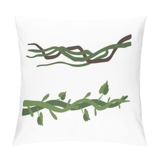 Personality  Climbing And Tangled Liana Long-stemmed Woody Vine Vector Set Pillow Covers