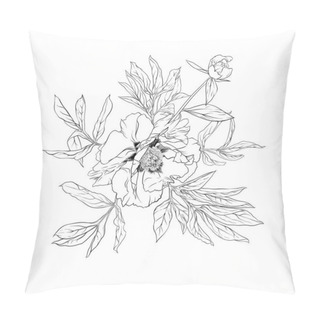 Personality  Peony Flower. Element For Design. Pillow Covers