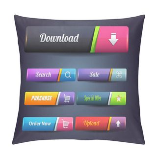 Personality  Web Elements Shiny Vector Button Set Pillow Covers