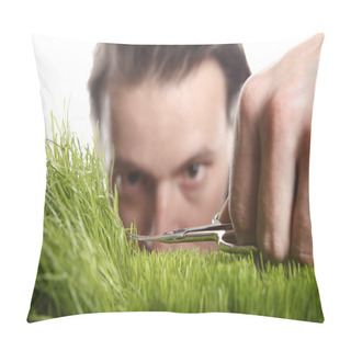 Personality  Young Man Cuts English Lawn Pillow Covers