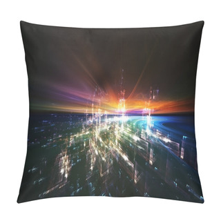 Personality  Interplay Of Colors And Forms In Three Dimensional Space On The Subject Virtual Reality, Cyberspace And Modern Technologies Pillow Covers