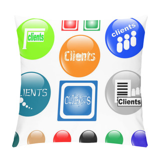 Personality  Button Clients Colored Icon Pillow Covers