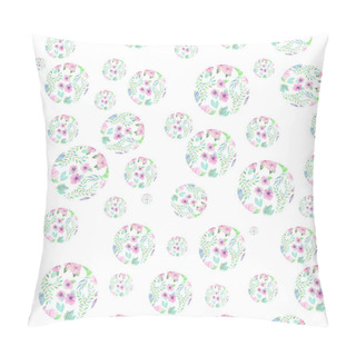 Personality  Seamless Pattern Of Floral Watercolor Circles Pillow Covers