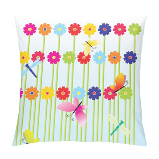 Personality  Stripes Flowers Pillow Covers