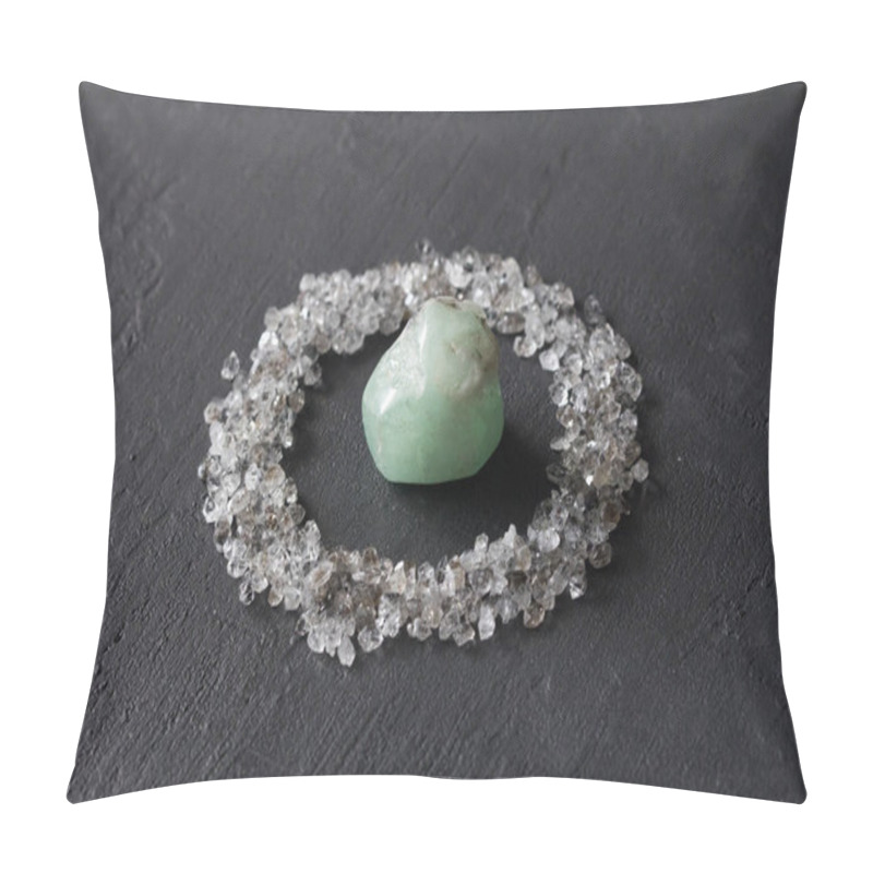 Personality  Scattered Diamonds On A Black Background. Raw Diamonds And Minin Pillow Covers