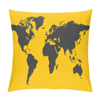 Personality  Yellow World Map Illustration Pillow Covers