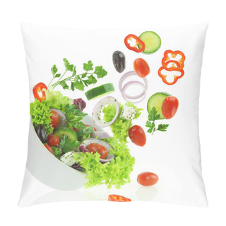 Personality  Fresh Mixed Vegetables Falling Into A Bowl Of Salad Pillow Covers