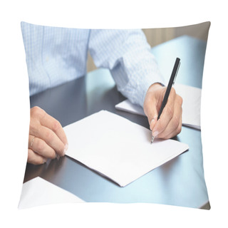 Personality  Man With Pen And Paper Sheet Pillow Covers
