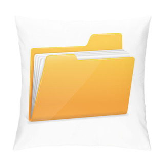 Personality  Yellow File Folder With Documents Pillow Covers