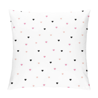 Personality  Seamless Polka Dot Pink Hearts Pattern Pillow Covers