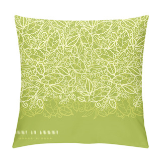 Personality  Green Lace Leaves Horizontal Seamless Pattern Background Pillow Covers