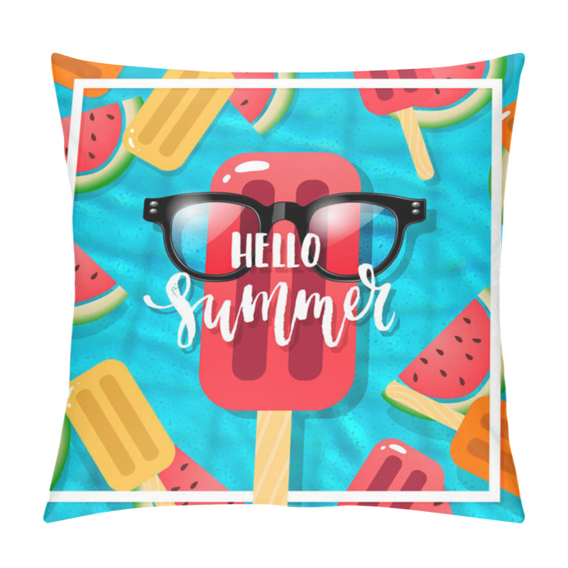 Personality  Hand Drawn Calligraphy Hello Summer Pillow Covers