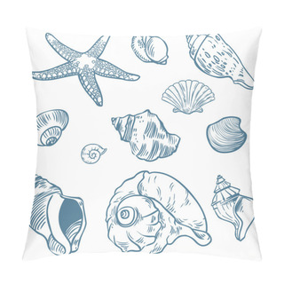 Personality  Vector Set Of Sea Fauna Pillow Covers