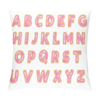 Personality  Donut Vector Typography With Pink Icing And Colorful Sprinkles Pillow Covers