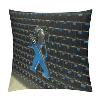 Personality  Andorra La Vella, Andorra : 2022 October 23 : Logo Of Peugeot Automobil 2022 In Autumn In October. Pillow Covers