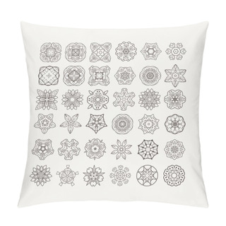 Personality  Set Of Ornate Vector Mandala Symbols. Mehndi Lace Tattoo. Oriental Weave.  Pillow Covers