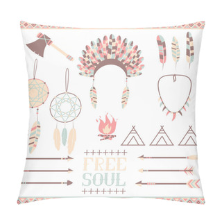 Personality  Arrows, Indian Elements, Aztec Borders Pillow Covers
