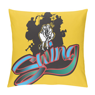 Personality  Swing Band Silhouette & Dancers Pillow Covers