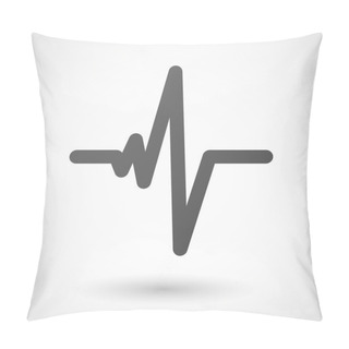 Personality  Heart Beat  Icon On White Background Pillow Covers