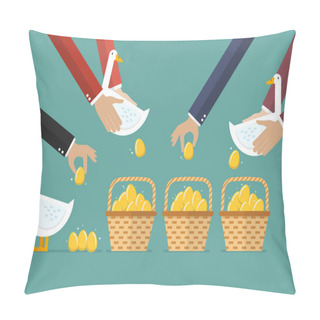 Personality  Allocating Golden Eggs Into More Than One Basket Pillow Covers