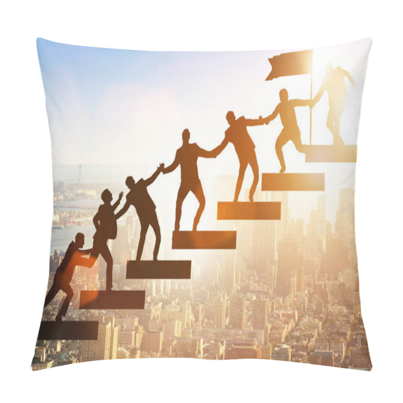 Personality  Concept of mentoship and support in business pillow covers