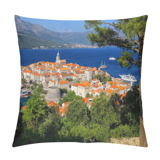 Personality  View Of Korcula Old Town, Croatia Pillow Covers